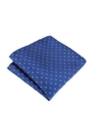 Blue Hanky with White Micro Square