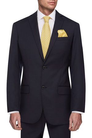 Super 130 Navy Herringbone