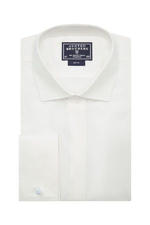 White Poplin, Slim Fit, Double Cuff Shirt