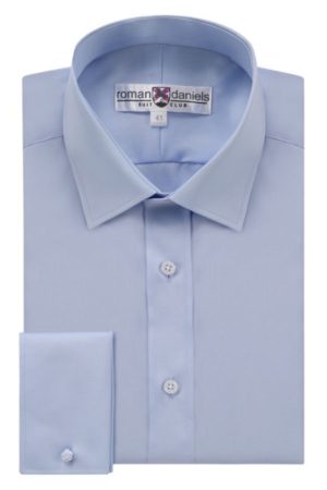Pure Cotton, Double Cuff, Regular Fit - Light Blue
